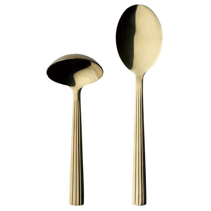 RAW 2 pcs - Cutlery set gravy/potato spoon giftbox - Champagne gold (14637) in the group HOME, HOUSEHOLD & GARDEN / Kitchen utensils / Other kitchen tools at TP E-commerce Nordic AB (C93938)