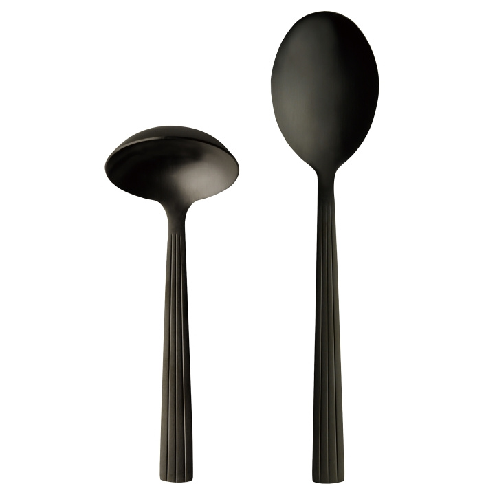 RAW 2 pcs - Cutlery set gravy/potato spoon giftbox - Matte black (14638) in the group HOME, HOUSEHOLD & GARDEN / Kitchen utensils / Other kitchen tools at TP E-commerce Nordic AB (C93939)