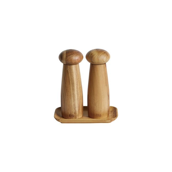 RAW Aida - Teak wood ceramic grinder set w tray (14754) in the group HOME, HOUSEHOLD & GARDEN / Kitchen utensils / Other kitchen tools at TP E-commerce Nordic AB (C94004)