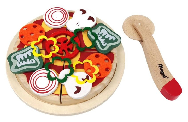 Magni Wooden pizza with accessories -2750 in the group TOYS, KIDS & BABY PRODUCTS / Toys / Little home & Role play at TP E-commerce Nordic AB (C94112)