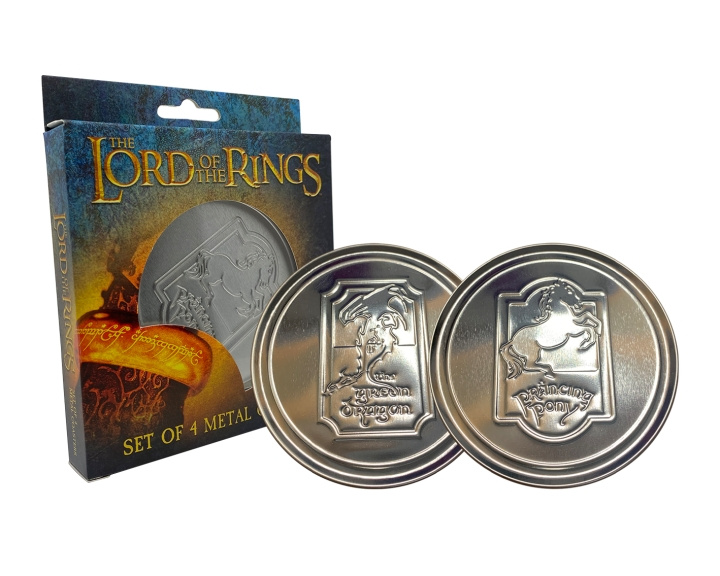 Fanatik The Lord of the Rings Set of 4 Embossed Metal Coasters in the group Sport, leisure & Hobby / Fun stuff / Collector\'s items at TP E-commerce Nordic AB (C94299)