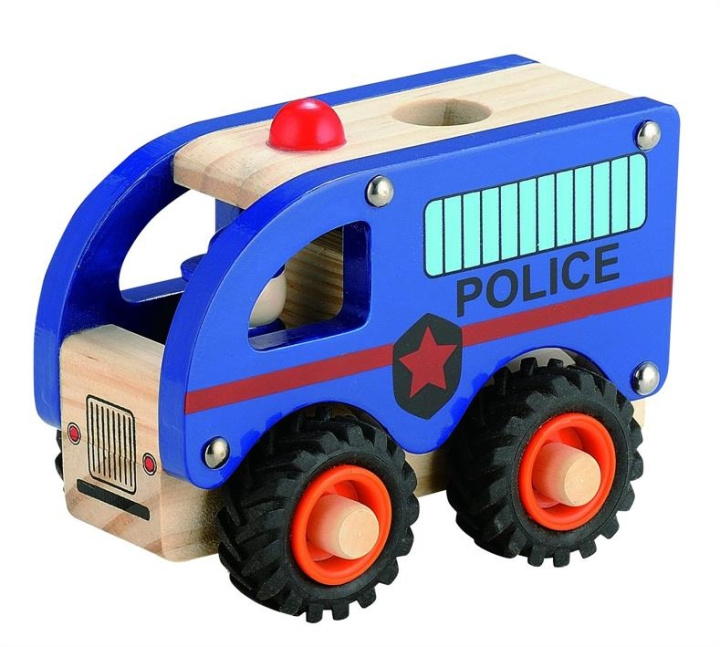 Magni Wooden police bus with rubber wheels (3896) in the group TOYS, KIDS & BABY PRODUCTS / Toys / Toy cars at TP E-commerce Nordic AB (C94345)