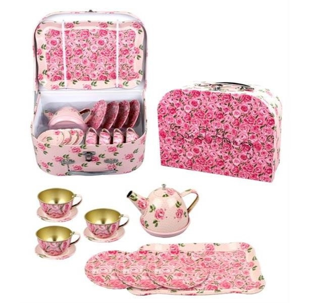 Magni Tea set in suitcase, with flowers ( 3903 ) in the group TOYS, KIDS & BABY PRODUCTS / Toys / Little home & Role play at TP E-commerce Nordic AB (C94551)