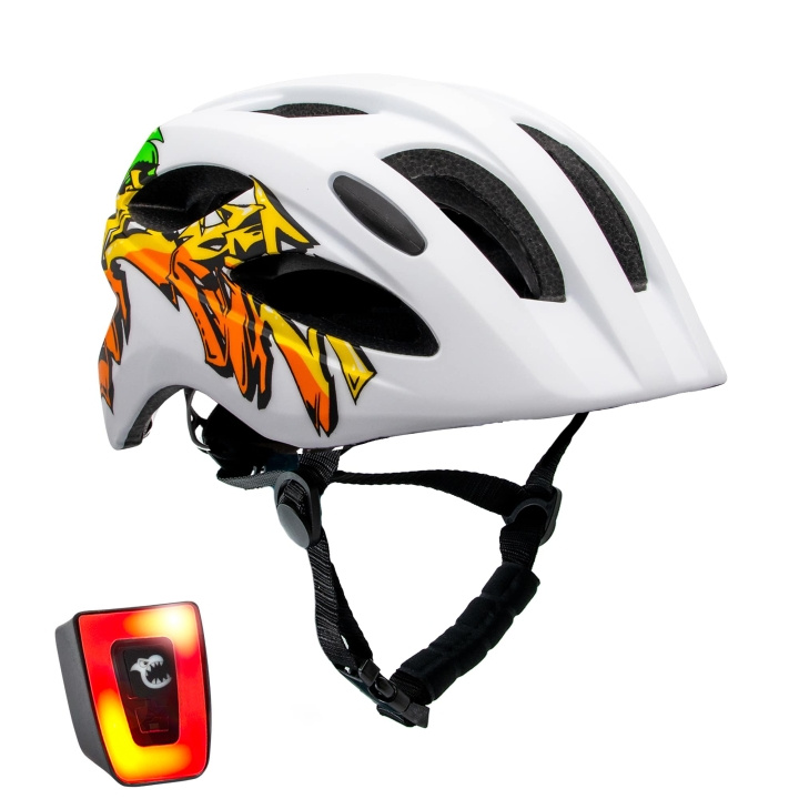 Crazy Safety Grafitti Bicycle Helmet - White/Yellow (54-58cm) (160101-08-01) in the group Sport, leisure & Hobby / Sports equipment / Bicycle accessories / Helmets at TP E-commerce Nordic AB (C94668)