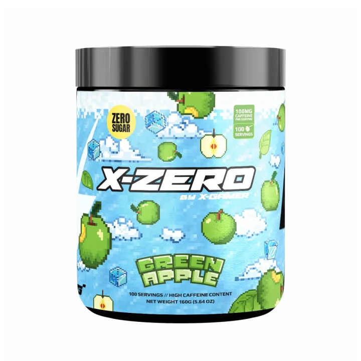 X-GAMER Energy Drink Powder X-Zero 160 gram Green Apple in the group COMPUTERS & PERIPHERALS / GAMING / Energydrinks for gamers at TP E-commerce Nordic AB (C94718)