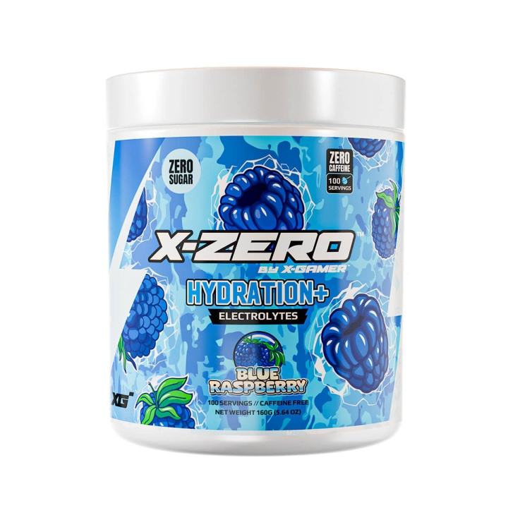 X-GAMER Energy Drink Powder X-Zero Hydration+ 160 gram Blue Raspberry in the group COMPUTERS & PERIPHERALS / GAMING / Energydrinks for gamers at TP E-commerce Nordic AB (C94722)