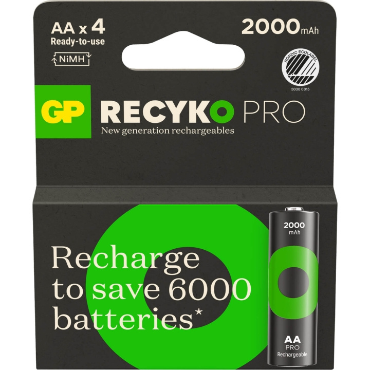 GP Battery Recyko Pro NiMH AA HR6 2000mAh 4-Pack in the group HOME ELECTRONICS / Batteries & Chargers / Batteries / AA at TP E-commerce Nordic AB (C94757)