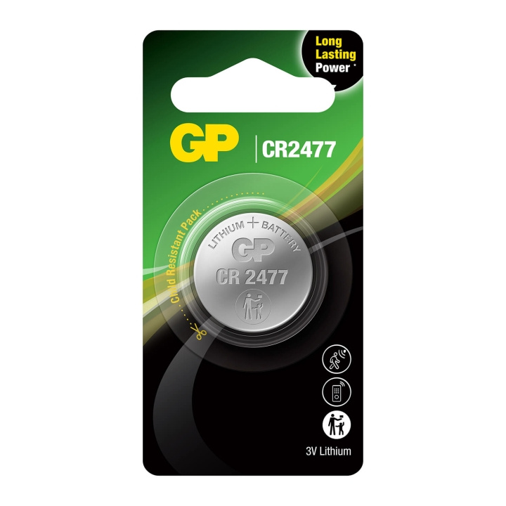 GP Coin Cell Lithium CR2477 1-Pak in the group HOME ELECTRONICS / Batteries & Chargers / Batteries / Button cell at TP E-commerce Nordic AB (C94761)