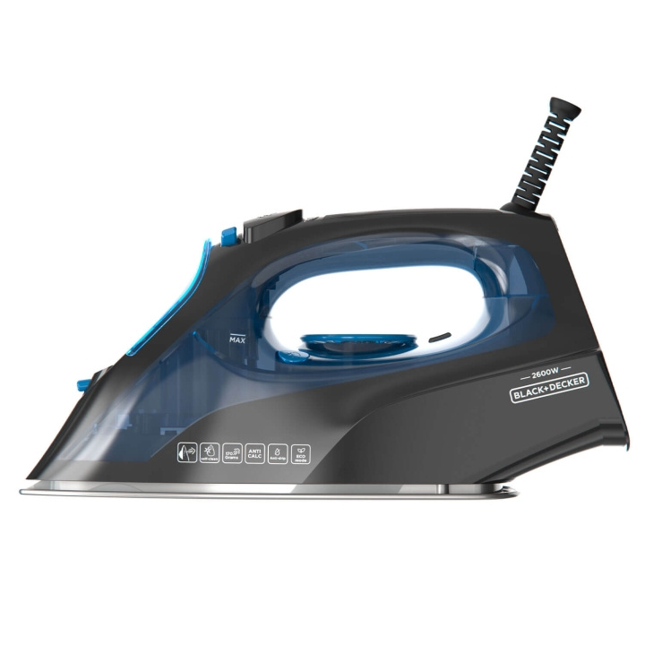 BLACK+DECKER Steam Iron 2600W Blue in the group HOME, HOUSEHOLD & GARDEN / Clothes care / Irons at TP E-commerce Nordic AB (C94780)