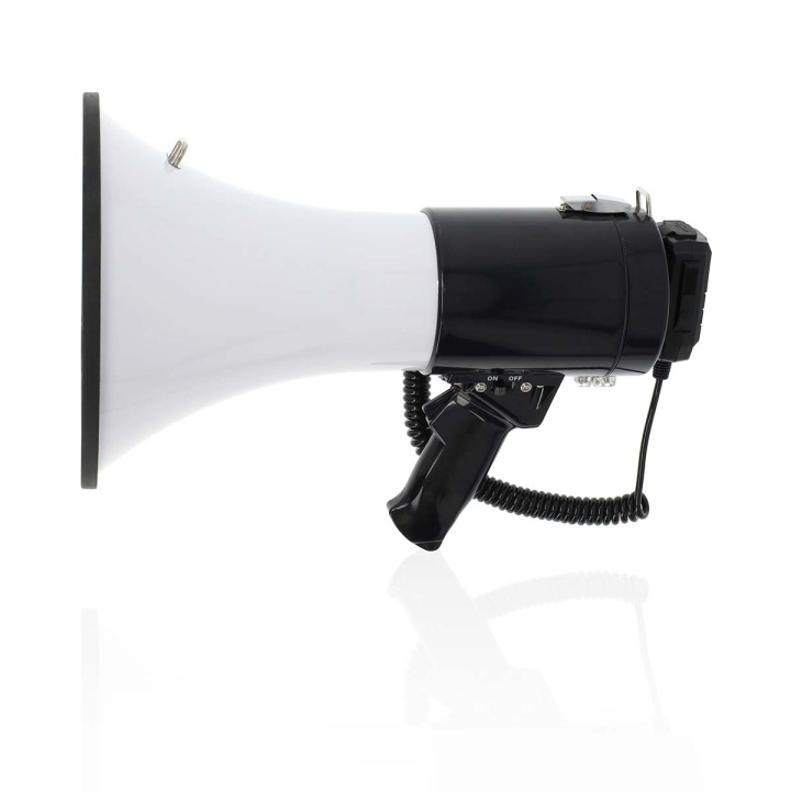 Nedis Megaphone | Maximum range: 1500 m | Volume control: 120 dB | Detachable Microphone | Built-in siren | Bluetooth® | Recording function | USB playback | Shoulder strap | Black / White in the group HOME ELECTRONICS / Audio & Picture / Megaphones at TP E-commerce Nordic AB (C94840)