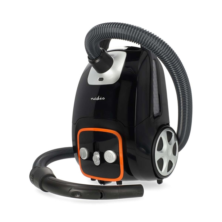 Nedis Vacuum Cleaner | With Bag | 700 W | Dust capacity: 3.0 l | Combi Brush | Action radius: 9.00 m | Vacuum cleaner suction control | Hepa 13 | Anthracite / Black / Orange in the group HOME, HOUSEHOLD & GARDEN / Cleaning products / Vacuum cleaners & Accessories / Vacuum cleaners at TP E-commerce Nordic AB (C94845)