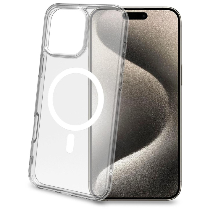 Celly Gelskinmag TPU Cover MagSafe-kompatibelt iPhone 16 Pro Max Transparent in the group SMARTPHONE & TABLETS / Phone cases / Apple / iPhone 16 at TP E-commerce Nordic AB (C94879)