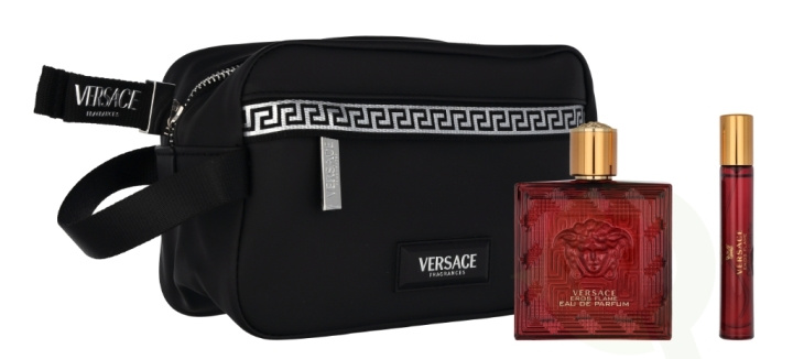 Versace Eros Flame Giftset 110 ml Edp spray 100ml/Travel Spray 10/Bag in the group BEAUTY & HEALTH / Gift sets / Gift sets for him at TP E-commerce Nordic AB (C95012)