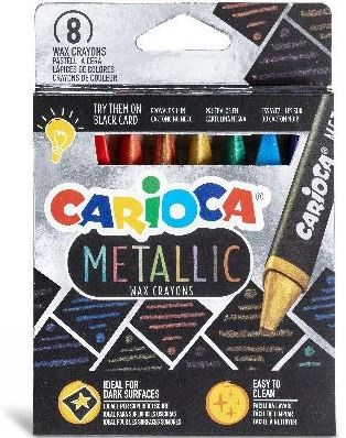 CARIOCA Metallic wax crayons, 8 pcs (809437) in the group TOYS, KIDS & BABY PRODUCTS / Toys / Crafts at TP E-commerce Nordic AB (C95369)