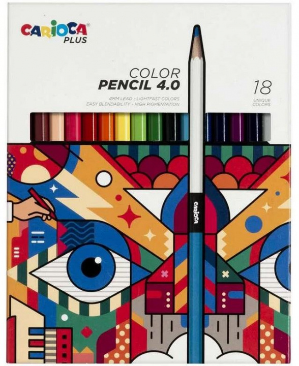 CARIOCA Plus - Colored pencils 4mm, 18 pcs (809306) in the group Sport, leisure & Hobby / Hobby / Paint & Draw / Pencils, crayons & ink at TP E-commerce Nordic AB (C95370)