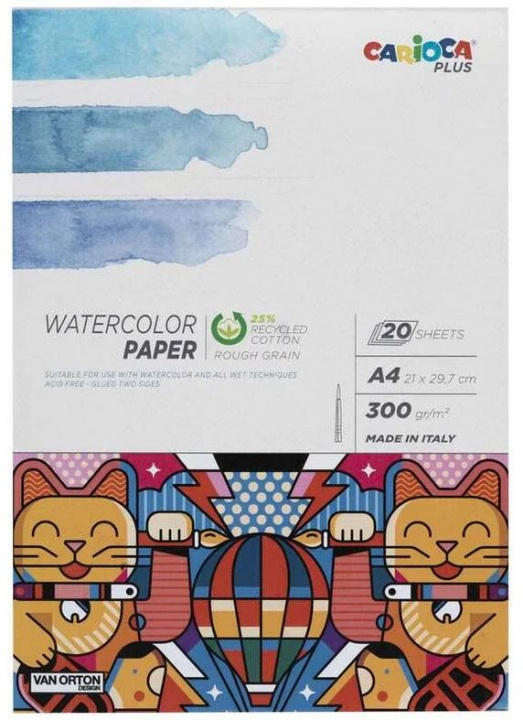 CARIOCA Plus - Watercolor block 300g, A4, 20 pages (809323) in the group Sport, leisure & Hobby / Hobby / Paint & Draw / Artist Colors / Watercolors at TP E-commerce Nordic AB (C95374)