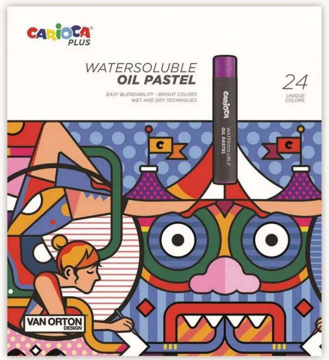 CARIOCA Plus - Water-soluble oil pastels, 24 pcs (809315) in the group Sport, leisure & Hobby / Hobby / Paint & Draw / Pencils, crayons & ink at TP E-commerce Nordic AB (C95376)