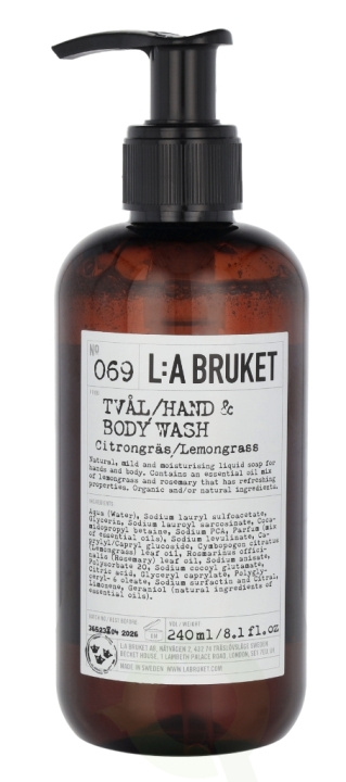 La Bruket L:A Bruket Body Wash 240 ml No.069 Lemongrass in the group BEAUTY & HEALTH / Skin care / Body health / Bath & Shower gels at TP E-commerce Nordic AB (C95549)