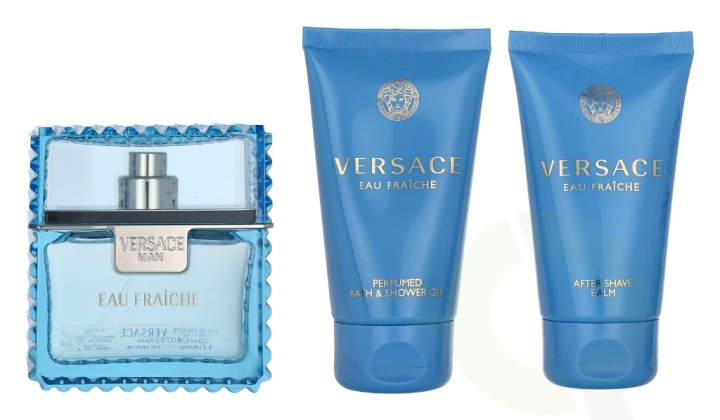 Versace Man Eau Fraiche Giftset 150 ml Edp Spray 50ml/Body Lotion 50ml/Shower Gel 50ml in the group BEAUTY & HEALTH / Gift sets / Gift sets for him at TP E-commerce Nordic AB (C95716)