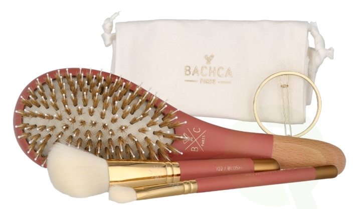 Bachca Paris The Essentials Hair Terracotta Set 5 piece 1x Large Boar & Nylon Hair Brush/1x Blush Brush/1x Contour Shader Brush/ 1x Round Clip/1x Cotton Pouch in the group BEAUTY & HEALTH / Gift sets / Gift sets for her at TP E-commerce Nordic AB (C95748)