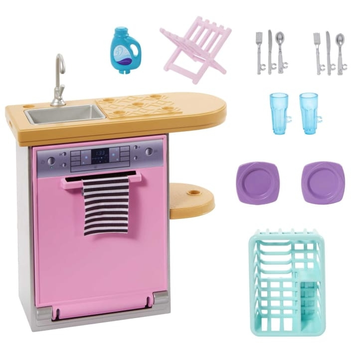 Barbie Furniture and Decor - Dishwasher theme (HJV34) in the group TOYS, KIDS & BABY PRODUCTS / Toys / Docks & Accessories at TP E-commerce Nordic AB (C97059)