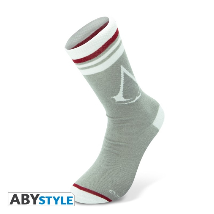 Abysse ASSASSIN\'S CREED - Socks- Grey - White - Crest in the group Sport, leisure & Hobby / Fun stuff / Fun stuff at TP E-commerce Nordic AB (C97113)