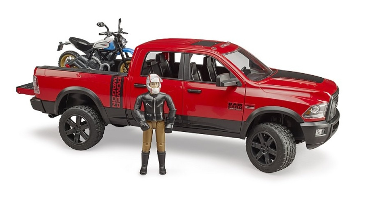 Bruder RAM 2500 Power Wagon w/Scrambler Ducati Desert Sled & Driver (02502) in the group TOYS, KIDS & BABY PRODUCTS / Toys / Toy cars at TP E-commerce Nordic AB (C97192)