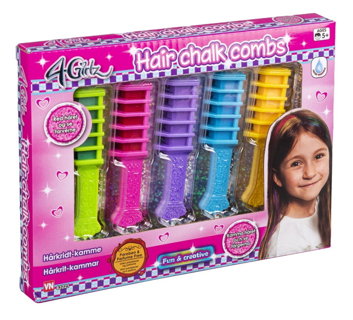 4-Girlz Hair Chalk (5 pcs) (63221) in the group TOYS, KIDS & BABY PRODUCTS / Toys / Masquerade costumes at TP E-commerce Nordic AB (C97273)