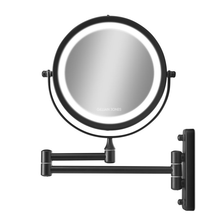 Gillian Jones Double-Sided Wall Mirror w. LED Light & x10 Magnification - Black in the group BEAUTY & HEALTH / Makeup / Make up mirror at TP E-commerce Nordic AB (C97796)