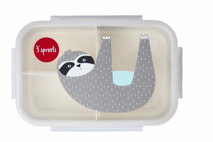 3 Sprouts Bento Box box with 3 compartments - Gray Sloth in the group TOYS, KIDS & BABY PRODUCTS / Eat & Drink / Children\'s tableware at TP E-commerce Nordic AB (C97892)