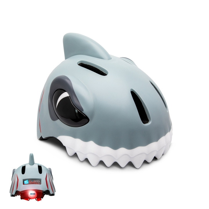 Crazy Safety Grey Shark Bike Helmet for Children 6-12 Years (100501-01-M) in the group Sport, leisure & Hobby / Sports equipment / Bicycle accessories / Helmets at TP E-commerce Nordic AB (C98006)