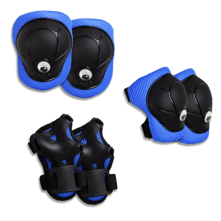 Crazy Safety Blue Safety Gear Set for Kids: Knee Pads, Wrist Guards & Elbow Pads (220108-10) in the group Sport, leisure & Hobby / Sports equipment / Bicycle accessories / Other bike accessories at TP E-commerce Nordic AB (C98014)