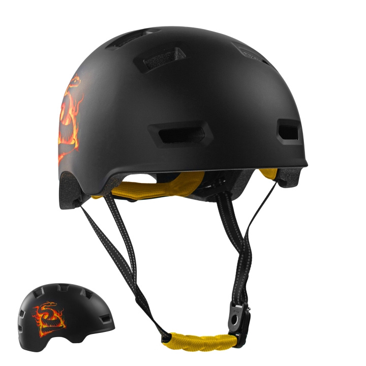 Crazy Safety Orange Snake bicycle and skater helmet - Orange - M (54-57cm) in the group Sport, leisure & Hobby / Sports equipment / Bicycle accessories / Helmets at TP E-commerce Nordic AB (C98024)