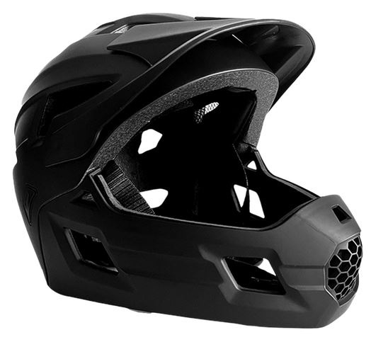 Crazy Safety Fullface Bicycle Helmet for Kids Age 6-12 with Removable Chin Guard, Bug Net, and Sun Shade - Black - M (54-57 cm) in the group Sport, leisure & Hobby / Sports equipment / Bicycle accessories / Helmets at TP E-commerce Nordic AB (C98026)