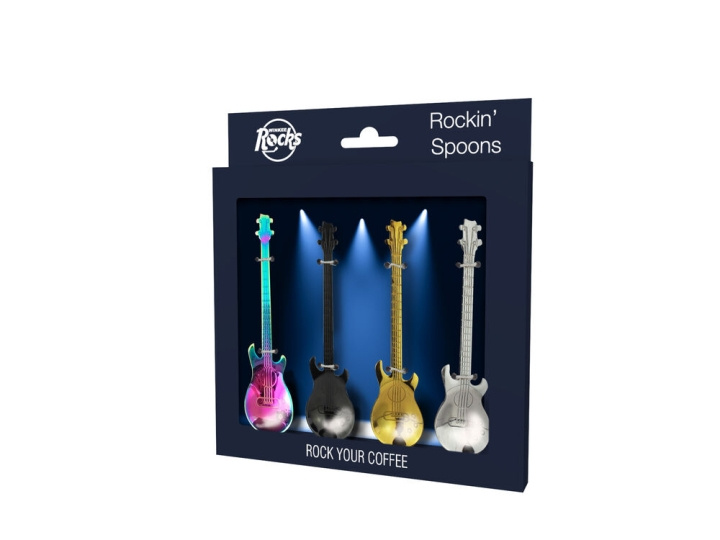 Winkee Rockin\' Guitar Spoon Set - 4 pcs in the group HOME, HOUSEHOLD & GARDEN / Kitchen utensils / Wine & Drink accessories at TP E-commerce Nordic AB (C99460)