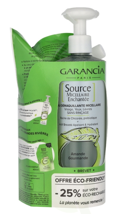 Garancia Source Micellar Cleansing Water Sweet Almond Set 800 ml 2x400ml in the group BEAUTY & HEALTH / Skin care / Face / Cleaning at TP E-commerce Nordic AB (C99745)