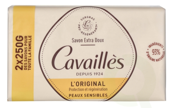 Roge Cavailles L\'Original Extra Mild Surgras Soap Bar Duo 500 g 2x250gr in the group BEAUTY & HEALTH / Skin care / Body health / Scented soaps at TP E-commerce Nordic AB (C99791)