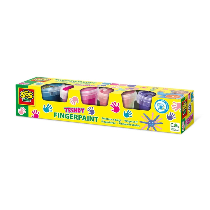 SES Creative Fingerpaint Trendy 4x110ml - (S00392) in the group TOYS, KIDS & BABY PRODUCTS / Toys / Crafts at TP E-commerce Nordic AB (D00440)