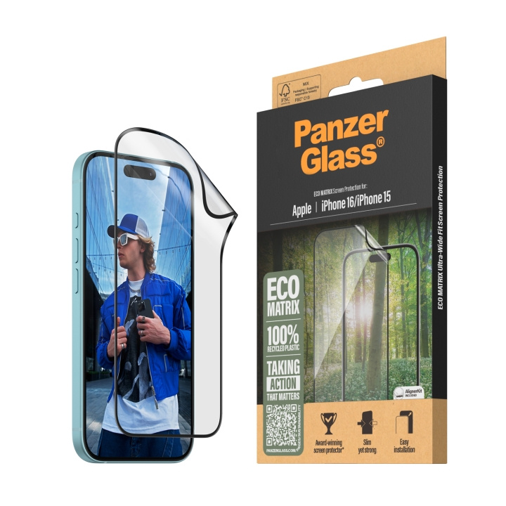 PanzerGlass Screen Protection MATRIX - iPhone 16 - Ultra Wide Fit in the group SMARTPHONE & TABLETS / Phone cases / Apple / iPhone 16 at TP E-commerce Nordic AB (D00485)