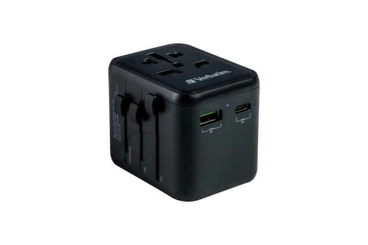 Verbatim Universal Travel Adapter UTA-02 PD20W/QC / 1xUSB / 1xType-C in the group HOME, HOUSEHOLD & GARDEN / Electricity & Lighting / Travel adapters at TP E-commerce Nordic AB (D00528)