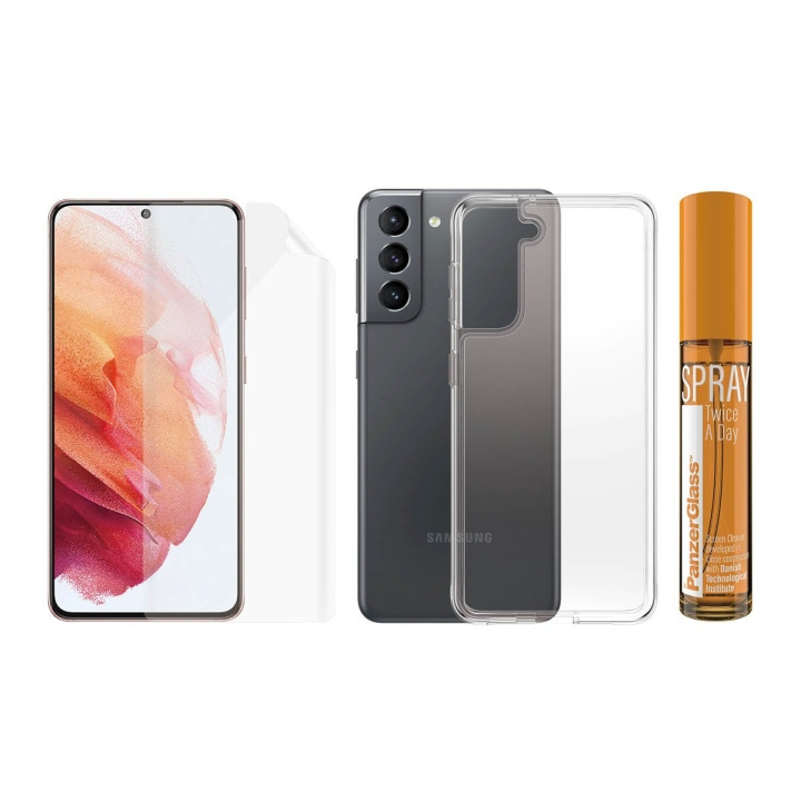 PanzerGlass Galaxy S21 Hygiene Pack (TPU, ClearCase, 30 ml Spray) in the group SMARTPHONE & TABLETS / Phone cases / Samsung at TP E-commerce Nordic AB (D00788)