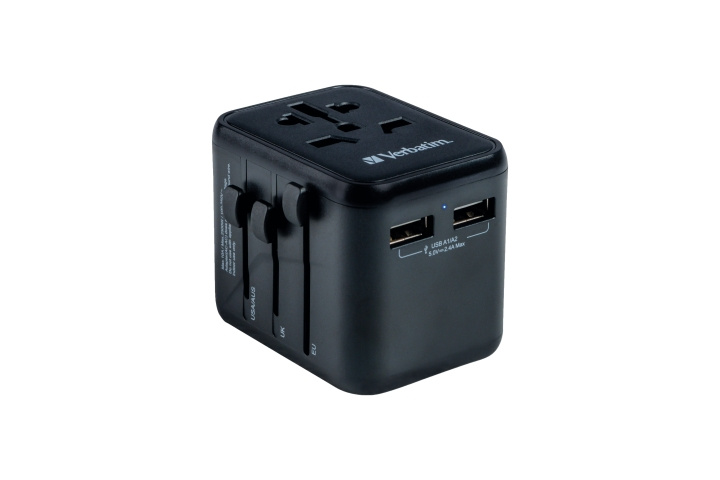 Verbatim Universal Travel Adapter UTA-01 with 2xUSB Charger in the group HOME, HOUSEHOLD & GARDEN / Electricity & Lighting / Travel adapters at TP E-commerce Nordic AB (D00869)