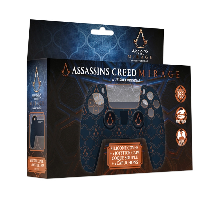 Trade Invaders Assassin\'s Creed Mirage - Silicone Grip + Thumbstick Caps for PS5 Controller - Blue Logo in the group HOME ELECTRONICS / Game consoles & Accessories / Sony PlayStation 5 / Accessories at TP E-commerce Nordic AB (D00875)