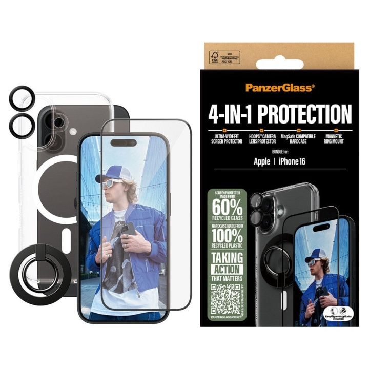 PanzerGlass iPhone 16 6.1\'\' 4-in-1 Protection Bundle in the group SMARTPHONE & TABLETS / Phone cases / Apple / iPhone 16 at TP E-commerce Nordic AB (D00919)