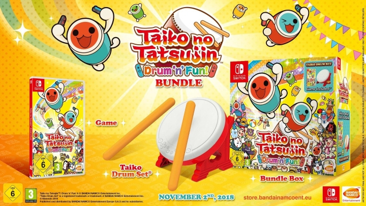 Taiko no Tatsujin: Drum \'n\' Fun! Bundle (Switch) in the group HOME ELECTRONICS / Game consoles & Accessories / Nintendo Switch / Games at TP E-commerce Nordic AB (D01189)