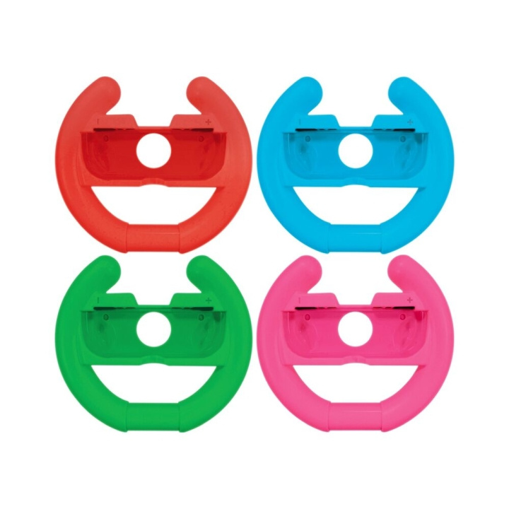 Oniverse Pack of 4 Racing wheel controller holders - Blue/Red/Green/Pink in the group HOME ELECTRONICS / Game consoles & Accessories / Nintendo Switch / Accessories at TP E-commerce Nordic AB (D01298)