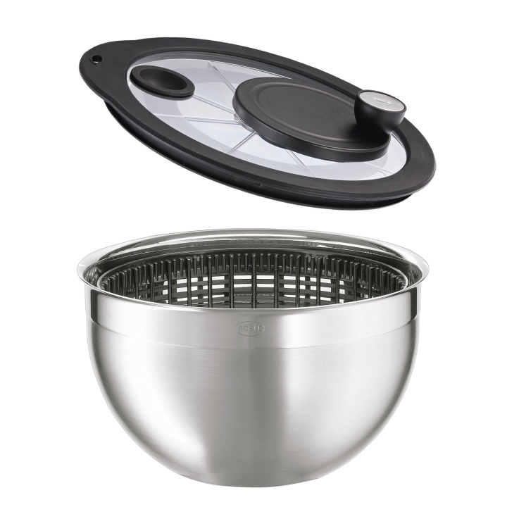 RÖSLE Salad Spinner with glass lid Ø 24 cm in the group HOME, HOUSEHOLD & GARDEN / Kitchen utensils / Other kitchen tools at TP E-commerce Nordic AB (D01308)