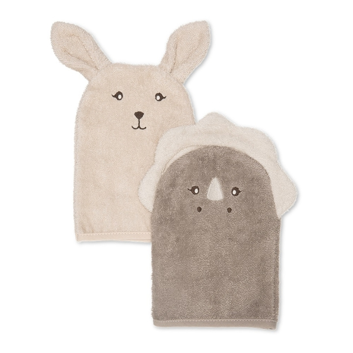 That\'s Mine Michi Wash Cloth 2 pcs Bunny & Dino in the group TOYS, KIDS & BABY PRODUCTS / Children\'s textiles / Bath accessories at TP E-commerce Nordic AB (D01385)