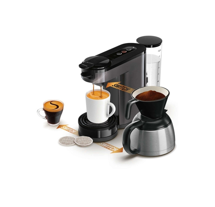 Senseo Switch Coffemachine HD6593/20 - Cashmere Grey in the group HOME, HOUSEHOLD & GARDEN / Household appliances / Coffee makers and accessories / Drip coffee makers at TP E-commerce Nordic AB (D01473)