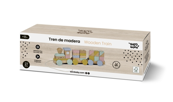 SARO Baby SARO - Wooden Stack Train (SAO3341) in the group TOYS, KIDS & BABY PRODUCTS / Toys / Toy cars at TP E-commerce Nordic AB (D01618)